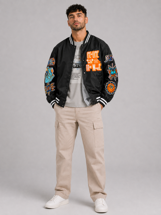 Embroidered Stand Collar Jacket