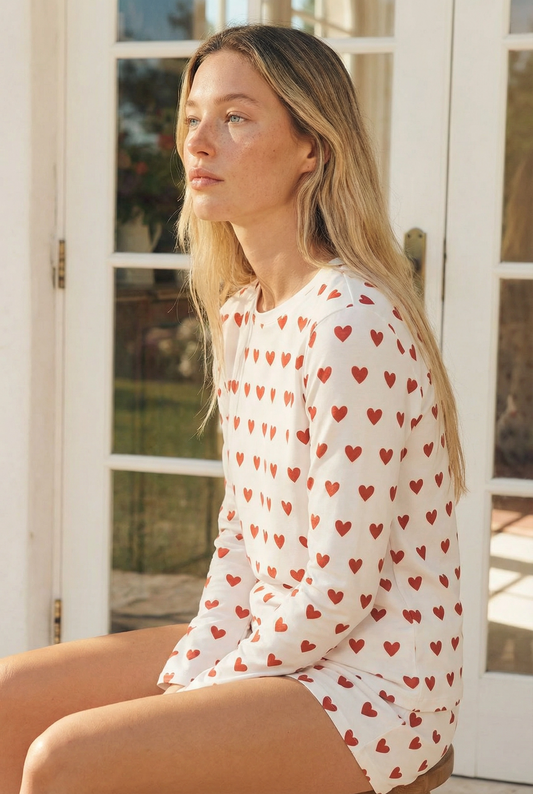 Long Sleeve Top and Shorts Pajama Set