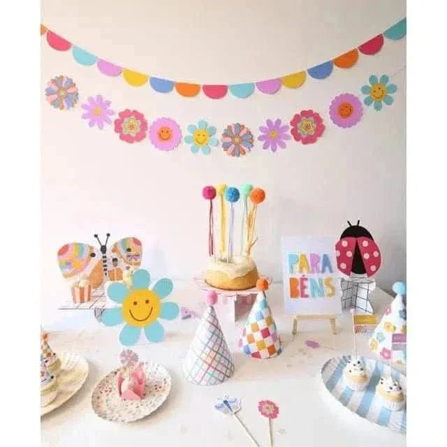 Colorful Flowers Bunting Banner – 1.4m Decorative Flag Garland