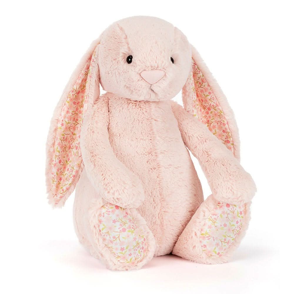 Plush Bunny with Cherry Blossom Ears – Soft Cuddly Toy, Small, Medium, or Large