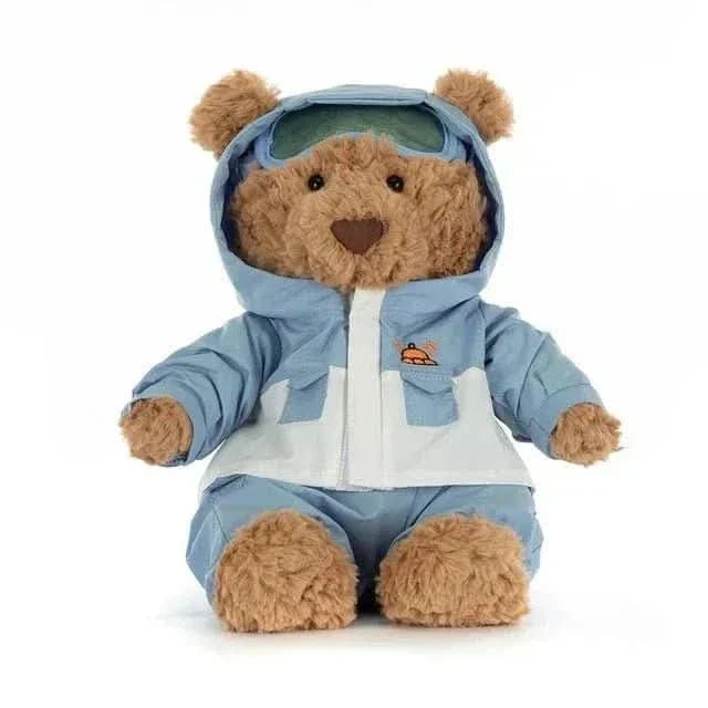 Plush Bear with Blue Snowsuit – Soft Cuddly Toy, 10 in