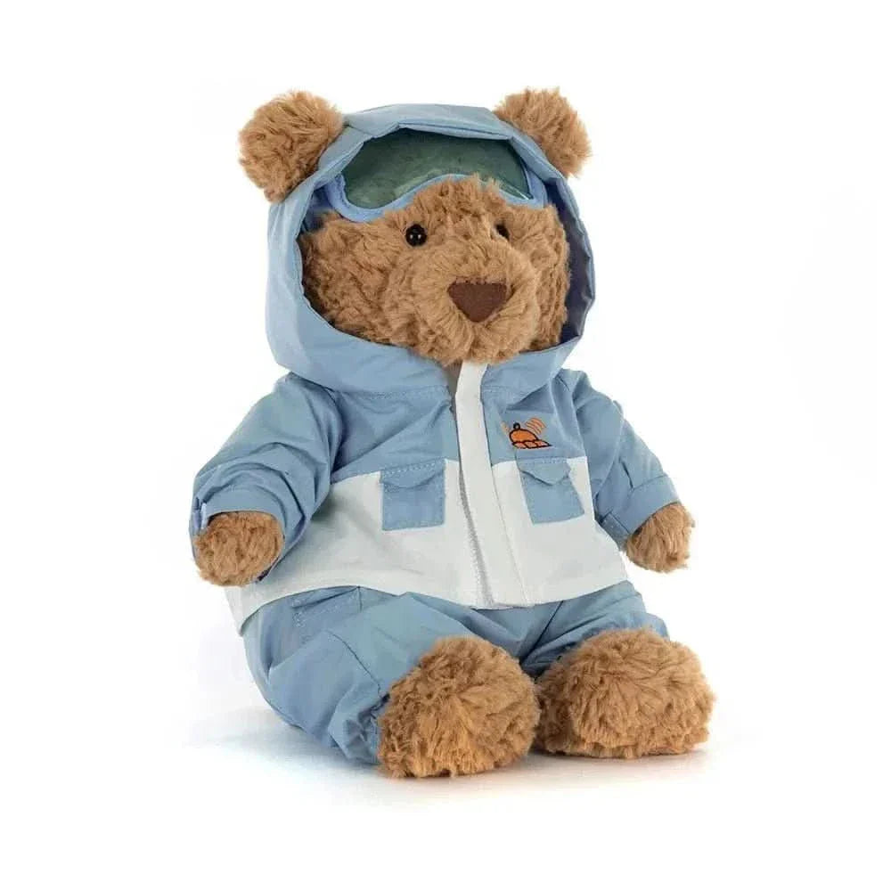 Plush Bear with Blue Snowsuit – Soft Cuddly Toy, 10 in
