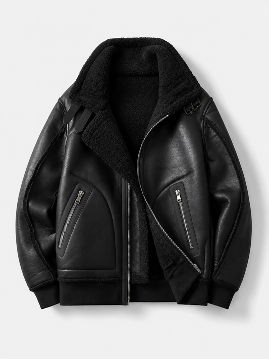 Men’s Thickened Faux Leather Jacket