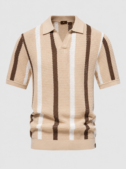 AIOPESON Short-Sleeve Striped Top