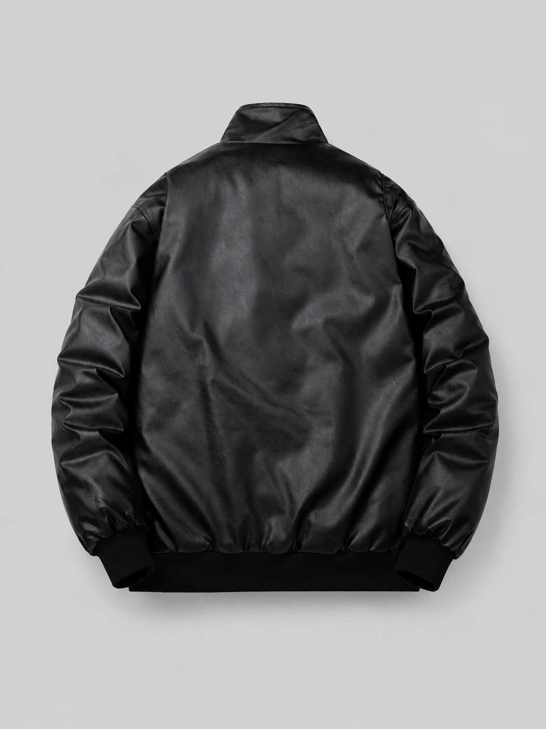 PU Stand Collar Jacket