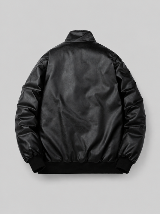 PU Stand Collar Jacket