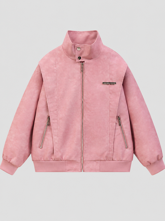 PU Leather Lapel Jacket