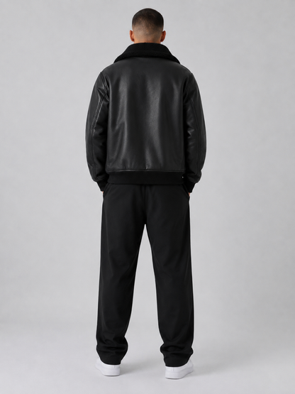 Men’s Thickened Faux Leather Jacket