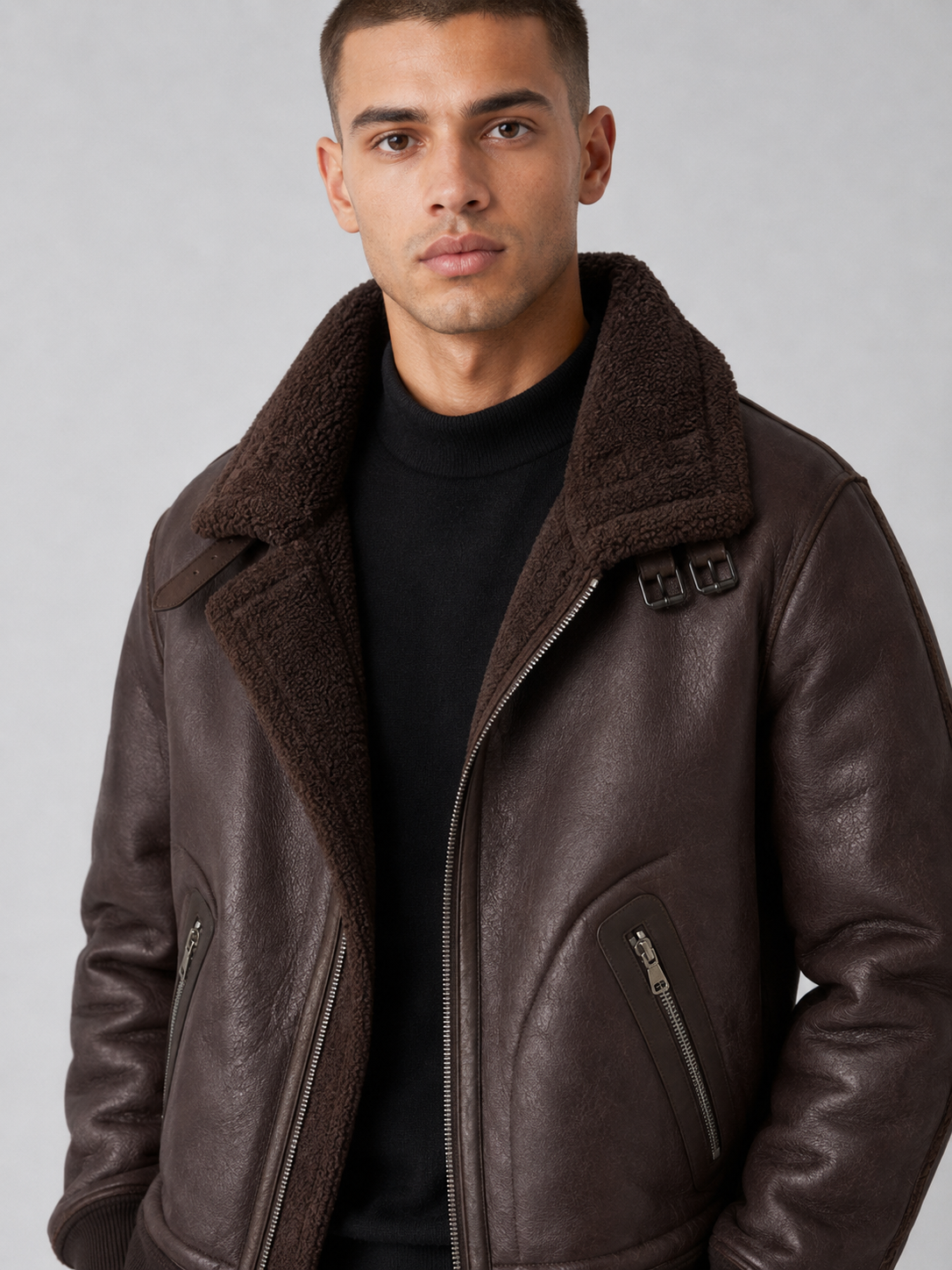 Men’s Thickened Faux Leather Jacket