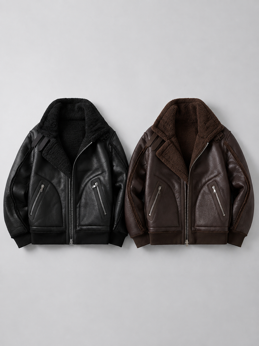 Men’s Thickened Faux Leather Jacket
