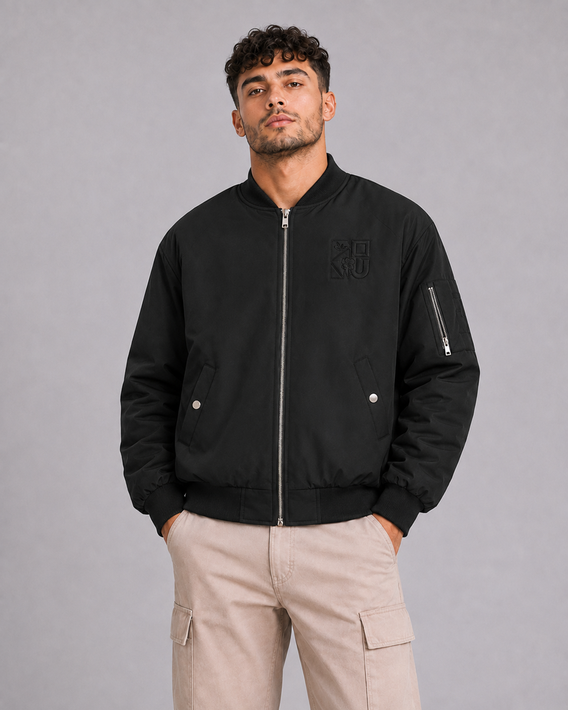 Fitted Stand Collar Jacket