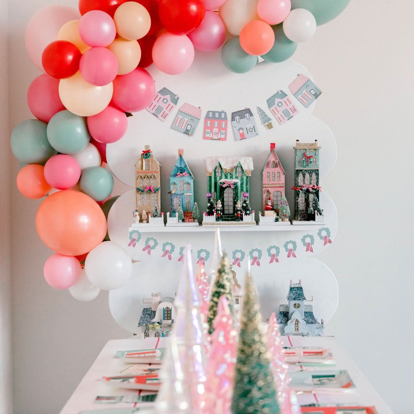 Holiday Village House – Blue Townhouse Christmas Decoration, 11.5 in