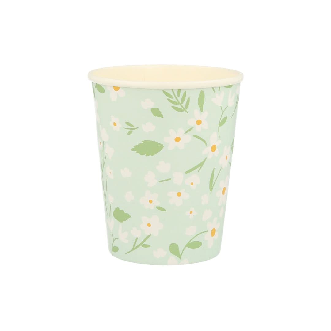 Ditsy Floral Paper Cups – 9 oz Party Set of 12 (4 Colors)